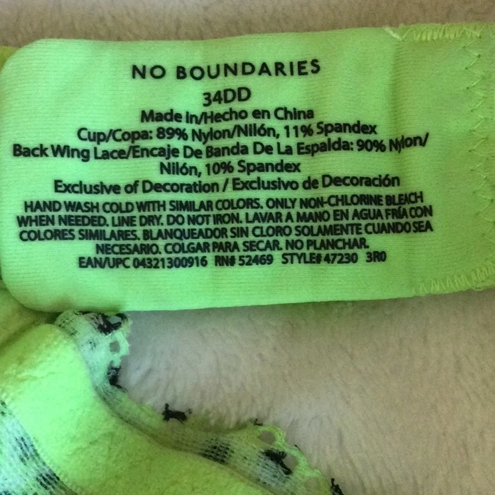No Boundaries Nobo Green Cheetah Convertible Bra 34DD